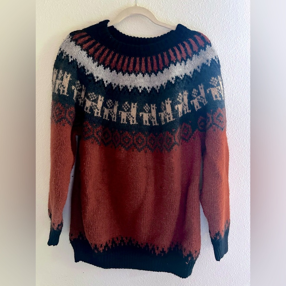 THE ALPACA CONNECTION Peru, Men’s 100% Pure Alpaca Wool Sweater, Size XL